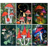 Mushroom Diamond Painting 5D DIY Full Drill Kit Fantasy Plant Forest Landscape Cross Stitch Diamond Embroidery Creative Decor