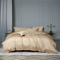 新品貢緞精疏長絨棉100純色床單款純棉四件套素色被套歐式床上用