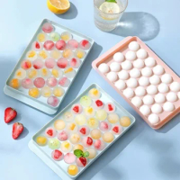 Household Ice Hockey Ice Cube Mold Food Grade Press Mold With Cover Silicone Homemade Ice Cube Ice Box Ice Mold Kitchen Tools