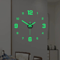 2026 Creative Simple Personality Study Room Living Room Wall Sticker Clock Luminous Digital Clock DI