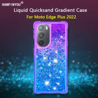 Glitter Liquid Quicksand Gradient Phone Case For Motorola Moto Edge 30 Pro X30 Plus 2022 6.7" Soft Back Cover Bumper Shell Funda