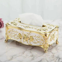 1 Piece European Style Tissue Box, High-End Hotel Restaurant Kitchen Napkin Dispenser, Household Tis