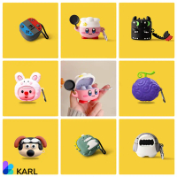 Case Baseus WM01 WM02 3D Kartun Bowie Encok Lucu Casing Earphone TWS Pelindung Cover Karl