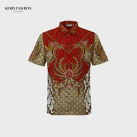 Keris Gallery Kemeja Batik Slimfit Lengan Pendek Motif Parang Garuda - Merah S