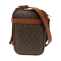 【二手名牌BRAND OFF】SAINT LAURENT YSL 聖羅蘭 棕色 PVC塗層帆布 肩背包 685534