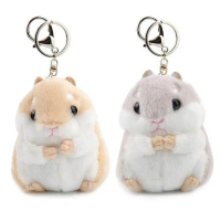 Rantai Kunci Papan Kekunci Hamster, Comel dan Lembut, Gaya Kawaii, Hare Puffy, dengan Bawal, untuk B