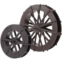 2 Pcs Fountain Feng Shui Wheel Replacement Wheels DIY Water Model Decor High Pressure Artificial Rockery Plastic
