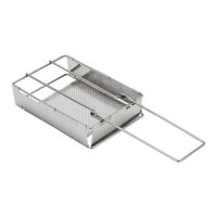 Foldable Bread Rack Stainless Steel Toaster Plate Portable Outdoor Camping Bread Toaster Grill Heating Bracket BBQ Cooking Tools