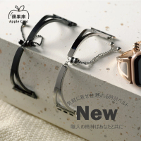 【蘋果庫Apple Cool】Apple Watch S7/6/SE/5/4 38/40/41mm 金屬系列鏤空深V不鏽鋼帶