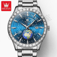 OLEVS 9967 星空高清夜光石英錶 （2023年6月最新款）時尚 新潮 休闲 男士手錶男表【亞德機械五金家居】