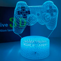 Do Not Disturb Gamer at Work Night Light 16 Colors Changing Gamepad 3D Illusion Lamp For Playstation4 For Men Teenagers and Kids
