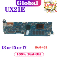 KEFU UX21 Mainboard For ASUS Zenbook UX21E Laptop Motherboard I3 I5 I7 2th Gen 4GB/RAM Notebook MAIN BOARD