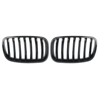 1 Pair Front Hood Kidney Grille Grill For BMW X5 X6 E70 E71 2007-2013 Accessories Parts Glossy Black 51137157687 51137157688