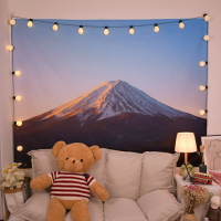 日式背景布 富士山風景床頭掛布租房民宿改造裝飾宿舍墻布ins掛毯