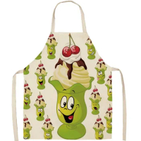Summer Refreshing Fashion Ice Cream Series Apron Kitchen Cooking Apron Adult Home Indoor Cleaning Apron Festival Party