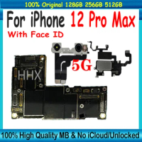 For iPhone 12 Pro Max Motherboard With Face ID Full chips Mainboard Original Unlocked 128gb/256g Clean iCloud 12 Pro Max