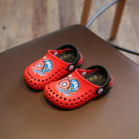 112 เด็กชาย McQueen รองเท้าซิลิโคนมีรูในรถยนต์รองเท้าแตะกันลื่นพื้นนิ่มลายการ์ตูนน่ารักรองเท้าชายหาด