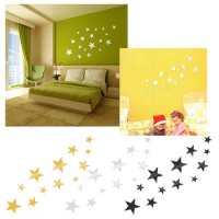 Star Shaped Removable 3d Acrylic Wall Stickers Living Room Bed Room Ceiling Mirror Wall Sticker Зеркальные Наклейки Decor L5