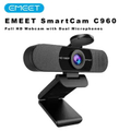 EMEET C960 1080P Webcam Hitam dengan Mikrofon dan Tripod