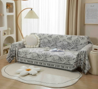四季通用雪尼爾沙發布雅致花卉蓋毯簡約現代全包通用沙發蓋毯罩巾