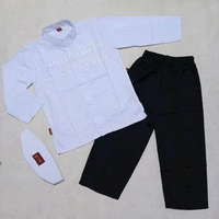 Baju Putih seragam anak SERAGAM MADRASAH//SETELAN KOKO HITAM PUTIH A&J Hitam putih Men L