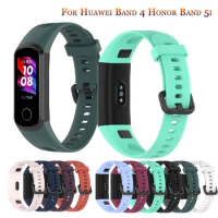 Soft Sport Silicone Wrist Strap Replacement Watch Band for HUAWEI Band 4 / Honor Band 5i Wristbands Buckle Smart Watch Accessory