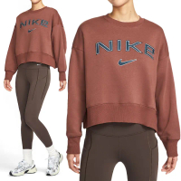 【NIKE 耐吉】PHNX FLC OOS Logo CRE 女款 棕色 運動 大學T 寬鬆 磨毛 長袖 FV7675-218