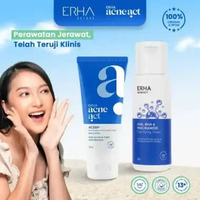 ERHA Acneact Acne Cleanser Scrub ACSBP Facial Wash & Clarifying Gel Toner - Paket Pembersih Wajah Je