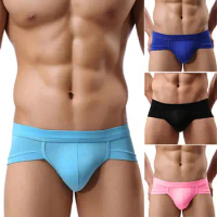 Fashion Men's Sexy Underwear Simple Solid Color Boxer Briefs Shorts Bulge Pouch Comfy Soft Underpants Trunks трусы мужские
