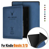 For Amazon Kindle Oasis 2/3 Smart Cover PU Leather 7 inch E-book Reader Folio Case Protective Shell 9/10th Generation Funda