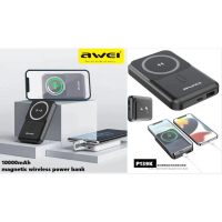 Awei P139K Powerbank Portabel Magnetik Tanpa Wayar Dengan Penyimpanan Type C USB A 22.5W Pengecasan