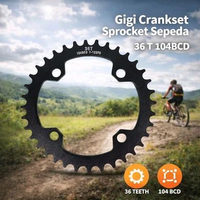 Gigi Crankset Sprocket Sepeda Aluminium Alloy T6 34T - 104BCD - Black