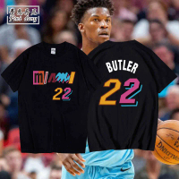 2026 Short Sleeve T-Shirt Miami Heat Playoff 22 Jimmy Butler Basketball Edition round Neck Summer Ca
