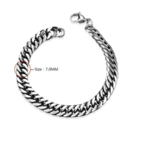 Gelang Pria Rantai Titanium Silver