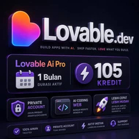 Lovable AI Pro 1 Bulan 105 Kredit | Private Account | AI Coding Web Premium | Fast Process
