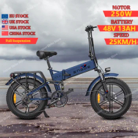Folding Electric Bicycle 48V16AH Removable Battery 750W Motor 20*4.0 inch Fat Tire Ebike Full suspension Mountain Electric Bike