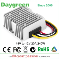 48V to 12V 10A 20A 240W Voltage Reducer DC DC Step Down Converter CE RoHS Certificated High Efficiency 48VDC to 12VDC 20 AMP