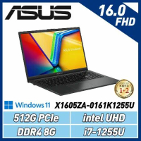 ASUS VivoBook 16 X1605ZA-0161K1255U 搖滾黑 16吋筆電