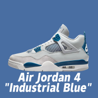 【NIKE 耐吉】休閒鞋 Air Jordan 4 Industrial Blue 軍藍 男鞋 FV5029-141