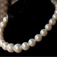 huge 18" 10-11 MM SOUTH SEA NATURAL White PEARL NECKLACE 14K GOLD CLASP