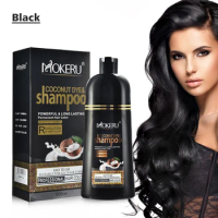 Mokeru Fast Dye Black Shampoo Long Lasting Black Hair Shampoo Organic Permanent Coconut Hair Dye Shampoo for Hair Women Man