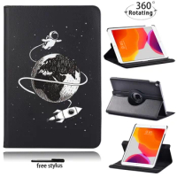 Rotating Case for IPad 9th Generation Funda Astronaut Pattern Leather Smart Stand Cover for IPad 10.2 2021 Tablet Case