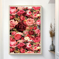 玫瑰滿園鉆石畫滿鉆新款客廳臥室植物花卉貼鉆十字繡花開富貴