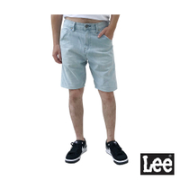 Lee 牛仔短褲白色皮牌 RG 男 淺藍