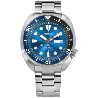 【SEIKO 精工】PROSPEX 蔚藍海洋 潛水錶 機械錶 防水200米 不鏽鋼手錶 藍色 45mm(4R36-07D0B.SRPD21J1)