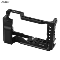 Andoer Canon M6 Cage Photography Aluminum Alloy Camera Cage Protective Vlog Cage Cold Shoe Mount for Canon M6 Mark II Camera