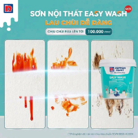 Nippon Paint Sơn Nội Thất Easy Wash Lau Chùi Dễ Dàng Chịu Rửa Lên Tới 100.000 Vòng 15L - 5L