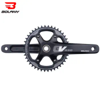 Bolany Round Hole Gravel Bike Crankset 10/11 Speed 170 GXP Single Chainring Hollow Integrated Crankset 42T With Bottom