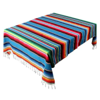 2X Mexican Blanket Sarape Picnic Rug Throw Tablecloth Hot Rod For Yoga Party , 150X215cm