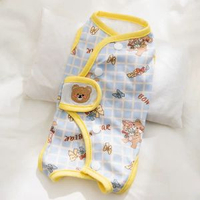 全城热卖 - 聖誕寵物衣服小狗狗包肚衣睡衣夏季薄款衣服絕育服比熊泰迪空調服藍色滿印S（建議體重3-5斤）